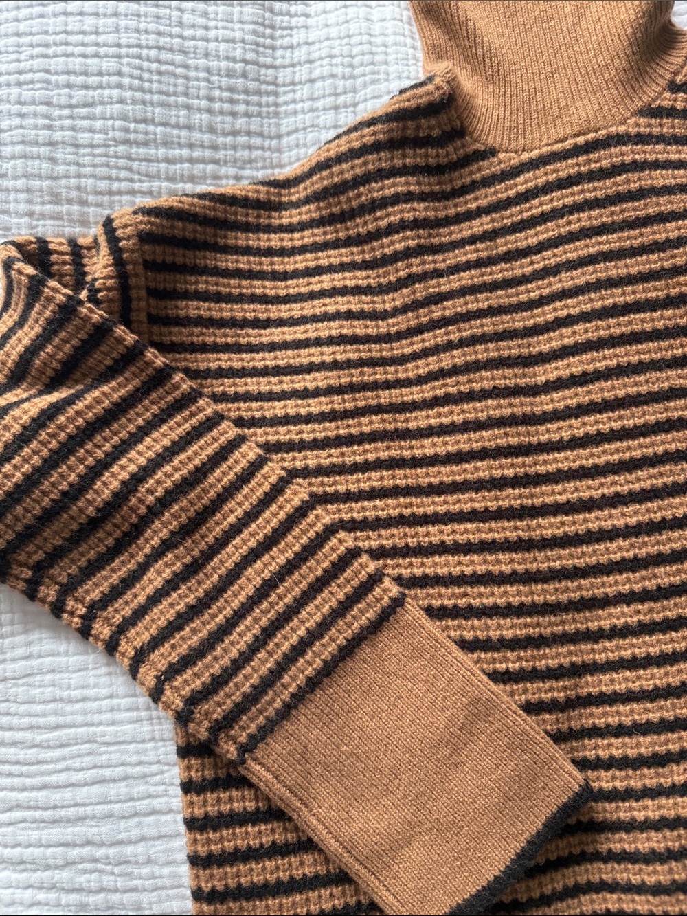 Madewell Brown and Black Striped Turtleneck Sweater - Picture 3 of 3